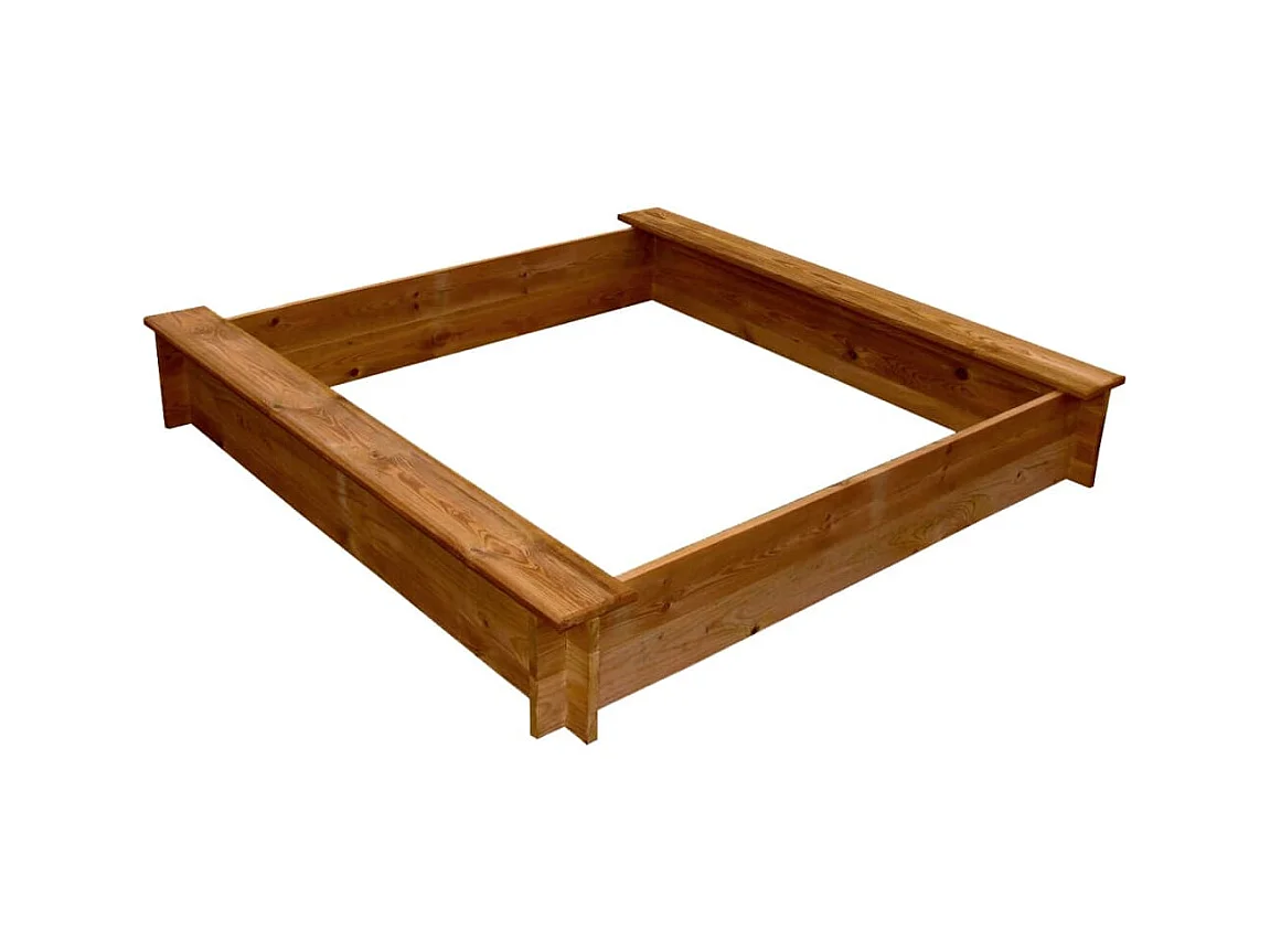 Bac à sable 120 bois marron 120 x 120 x 20 cm 02_0005050