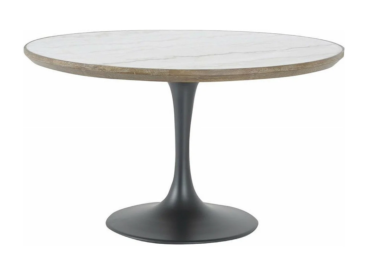 Table ronde plateau marbre Bois Blanc - Minéral Interior's