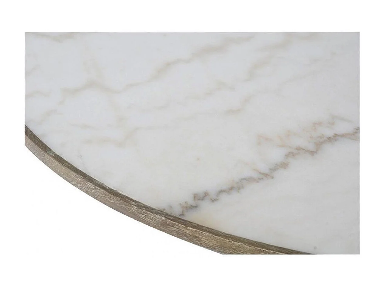 Table ronde plateau marbre Bois Blanc - Minéral Interior's