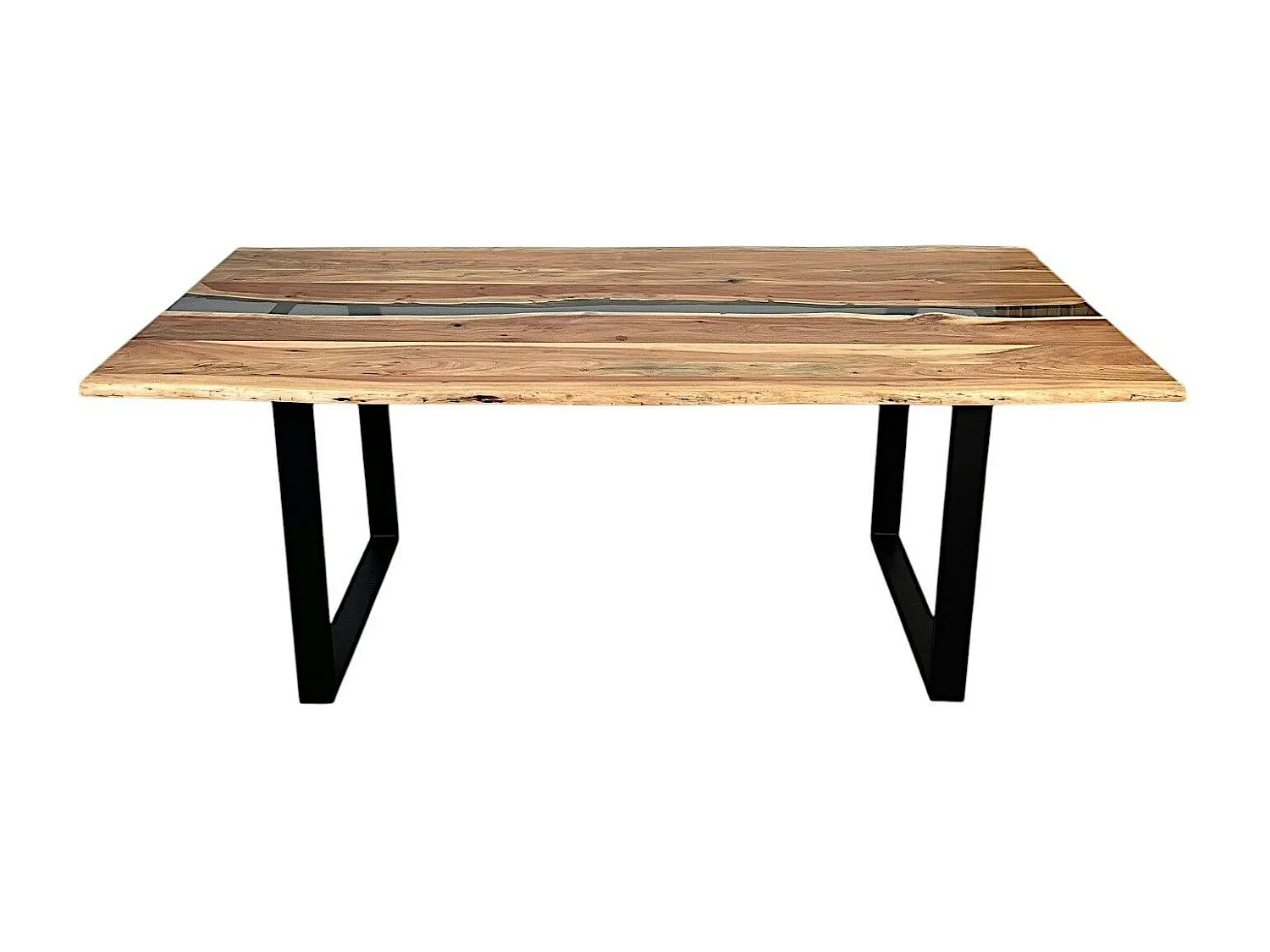 Table rivière epoxy noir et bois d'acacia 200 cm BORA