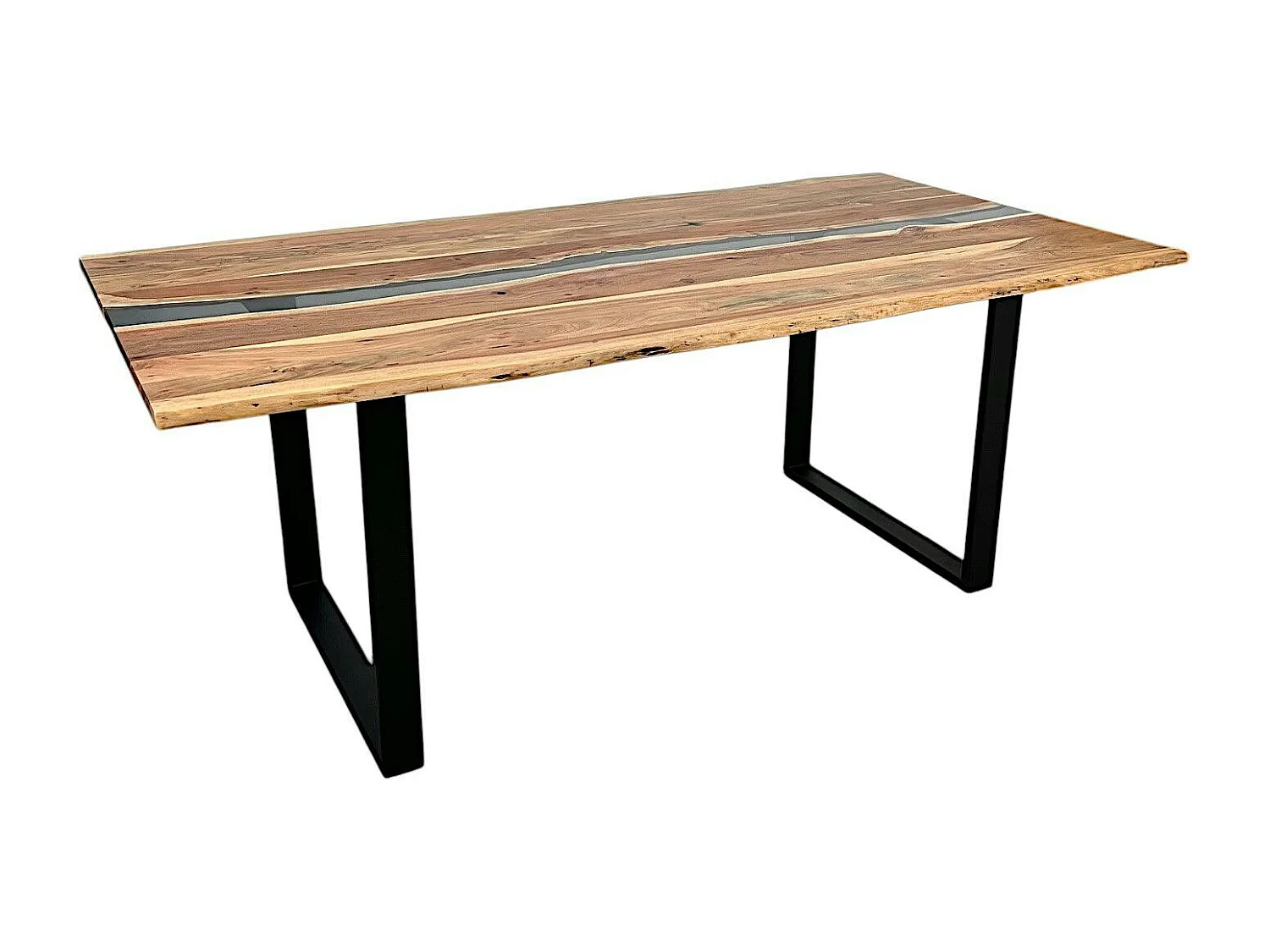 Table rivière epoxy noir et bois d'acacia 200 cm BORA