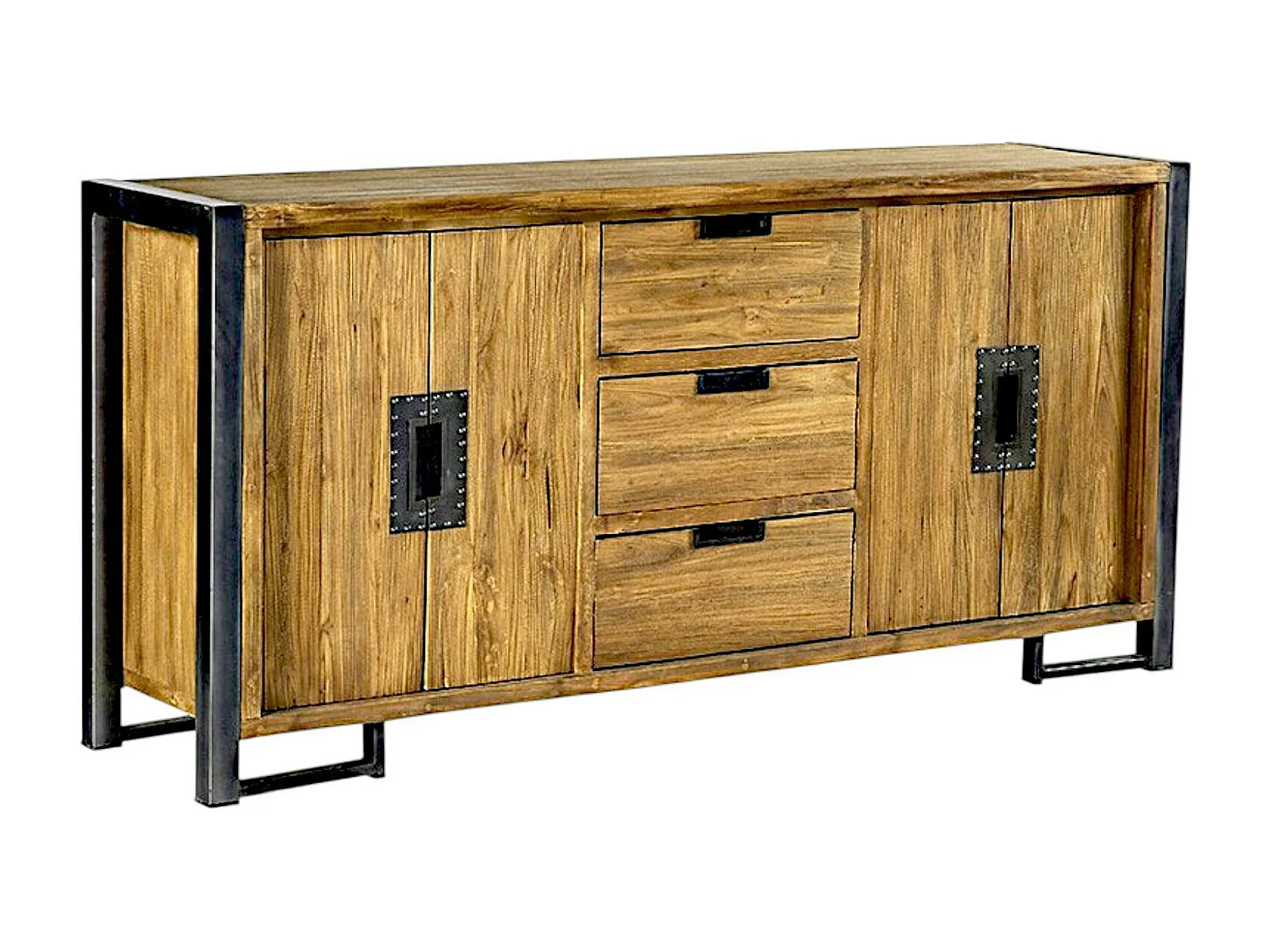 Enfilade en teck naturel 4 portes 3 tiroirs 186x88x45cm CANADA