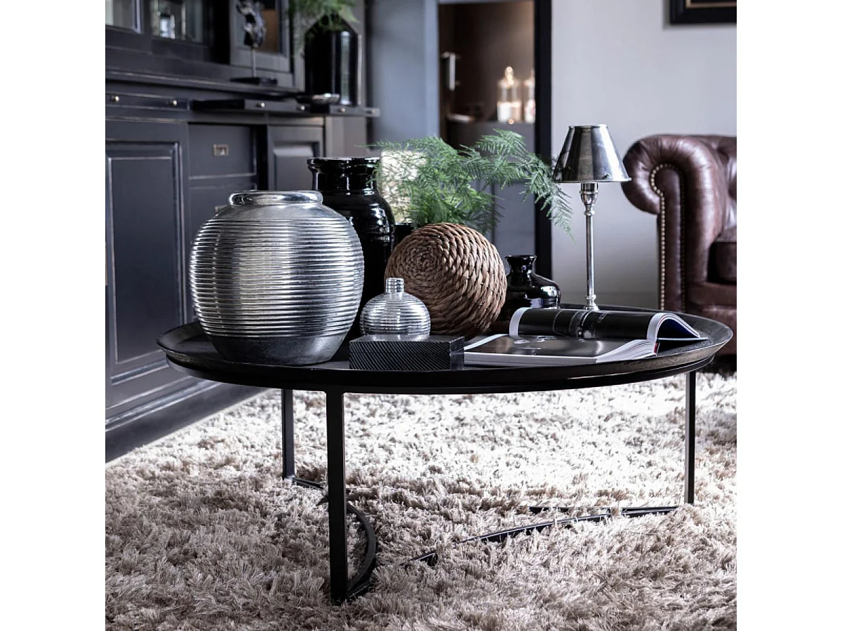 Table basse ronde Acier Noir - Factory Interior's
