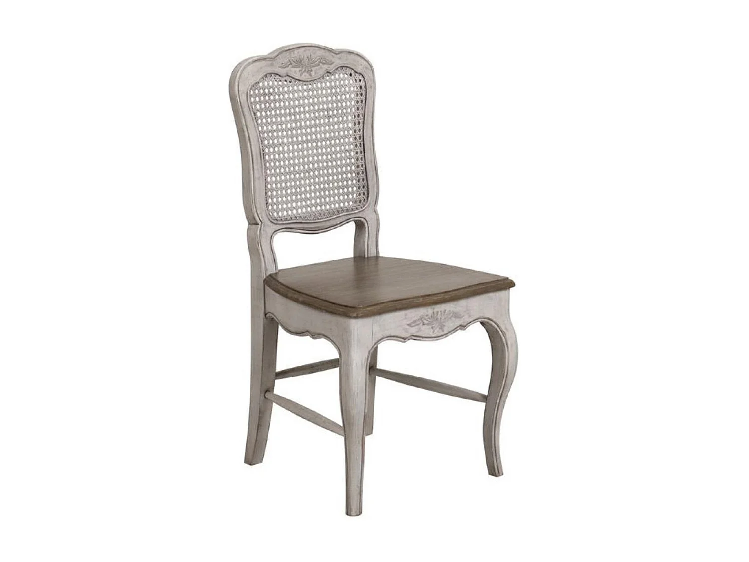 Lot de 2 chaises canné louis xv Bois Gris - Château Interior's