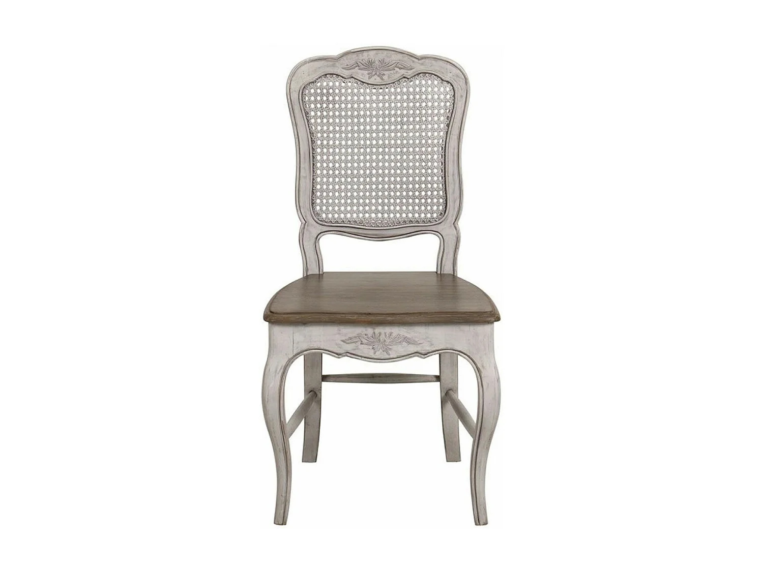 Lot de 2 chaises canné louis xv Bois Gris - Château Interior's