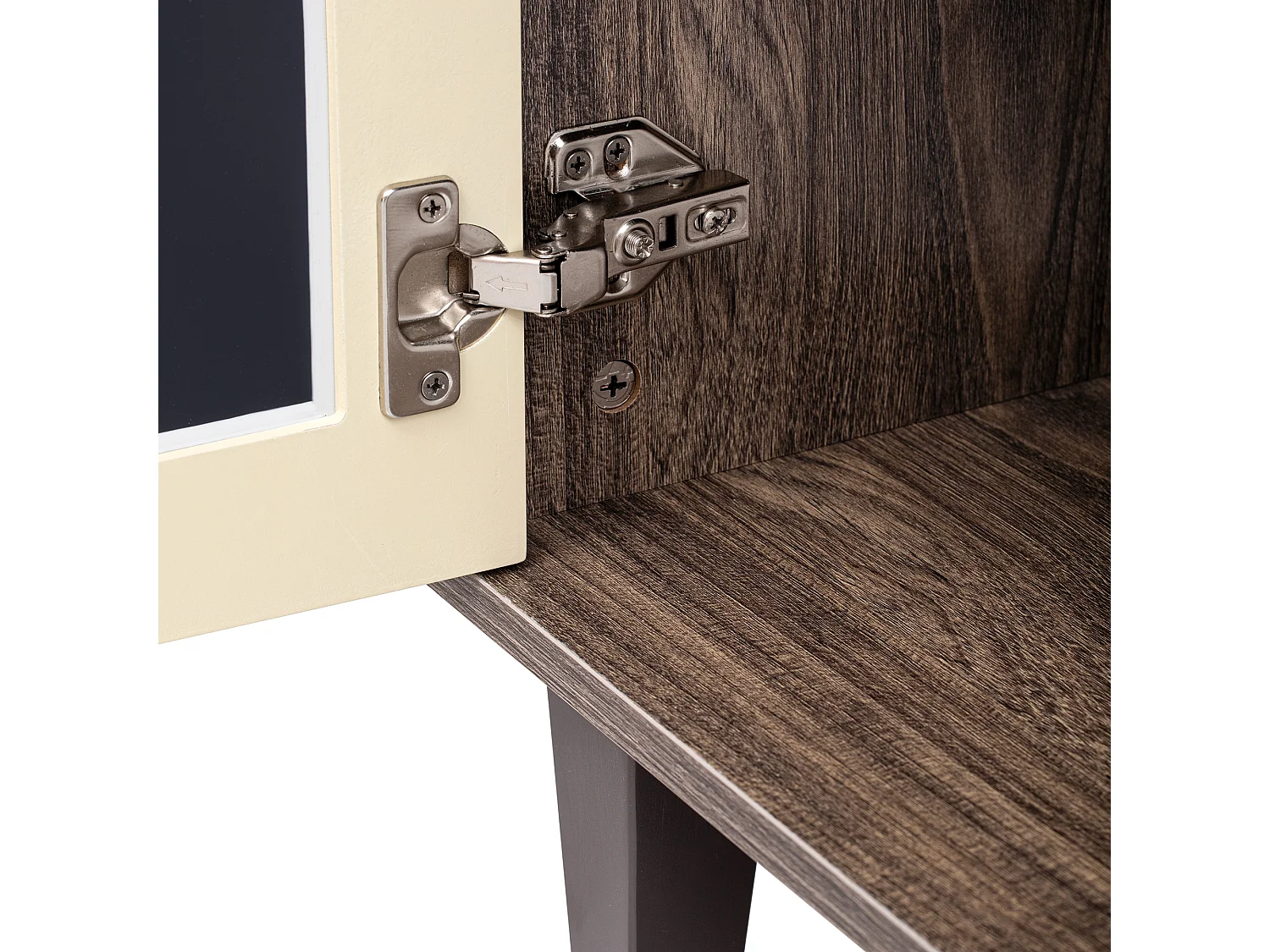 Spiegel-Sideboard mit coolen Kristallgriffen, 4 Türen, mit abnehmbarem Laminat, 160 x 40 x 85 cm