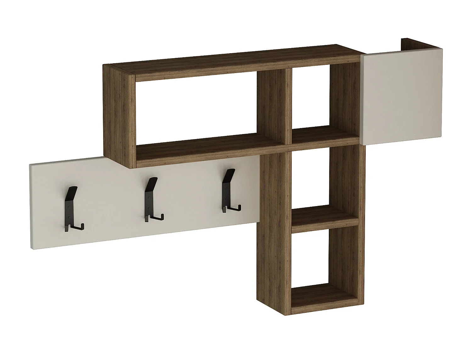 Wandgarderobe GAME -  Eiche-Weiß - 99,5 x 15 x 61 cm