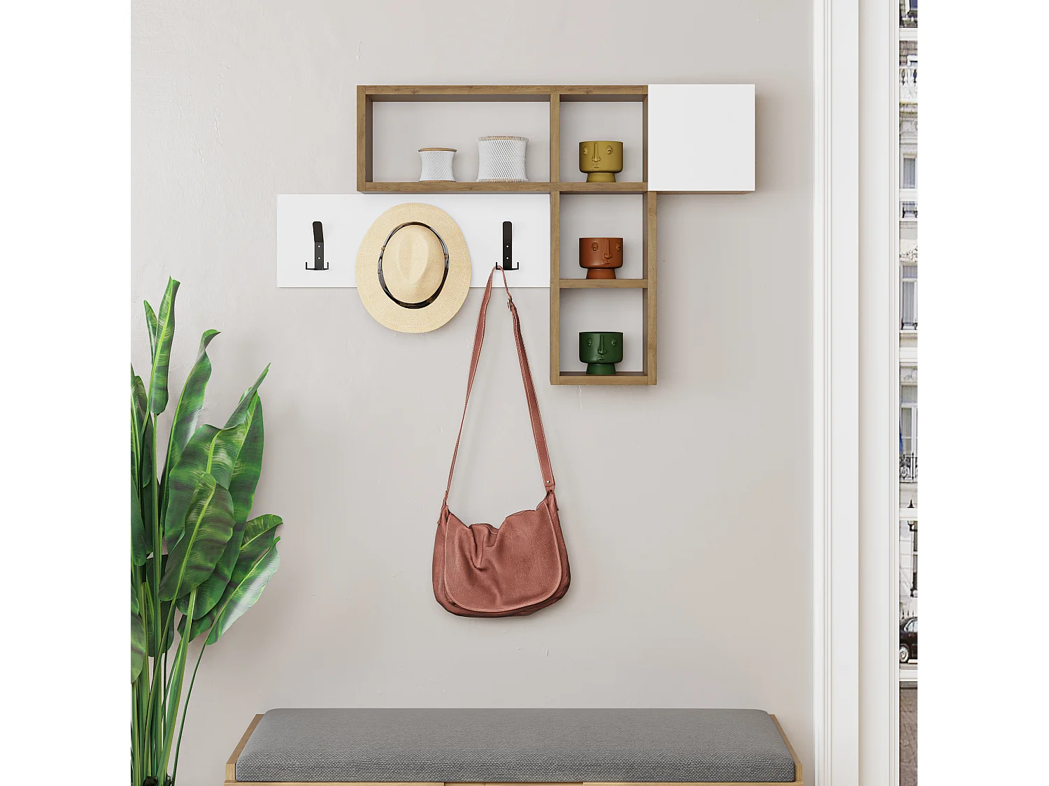 Wandgarderobe GAME - 99,5 x 15 x 61 cm