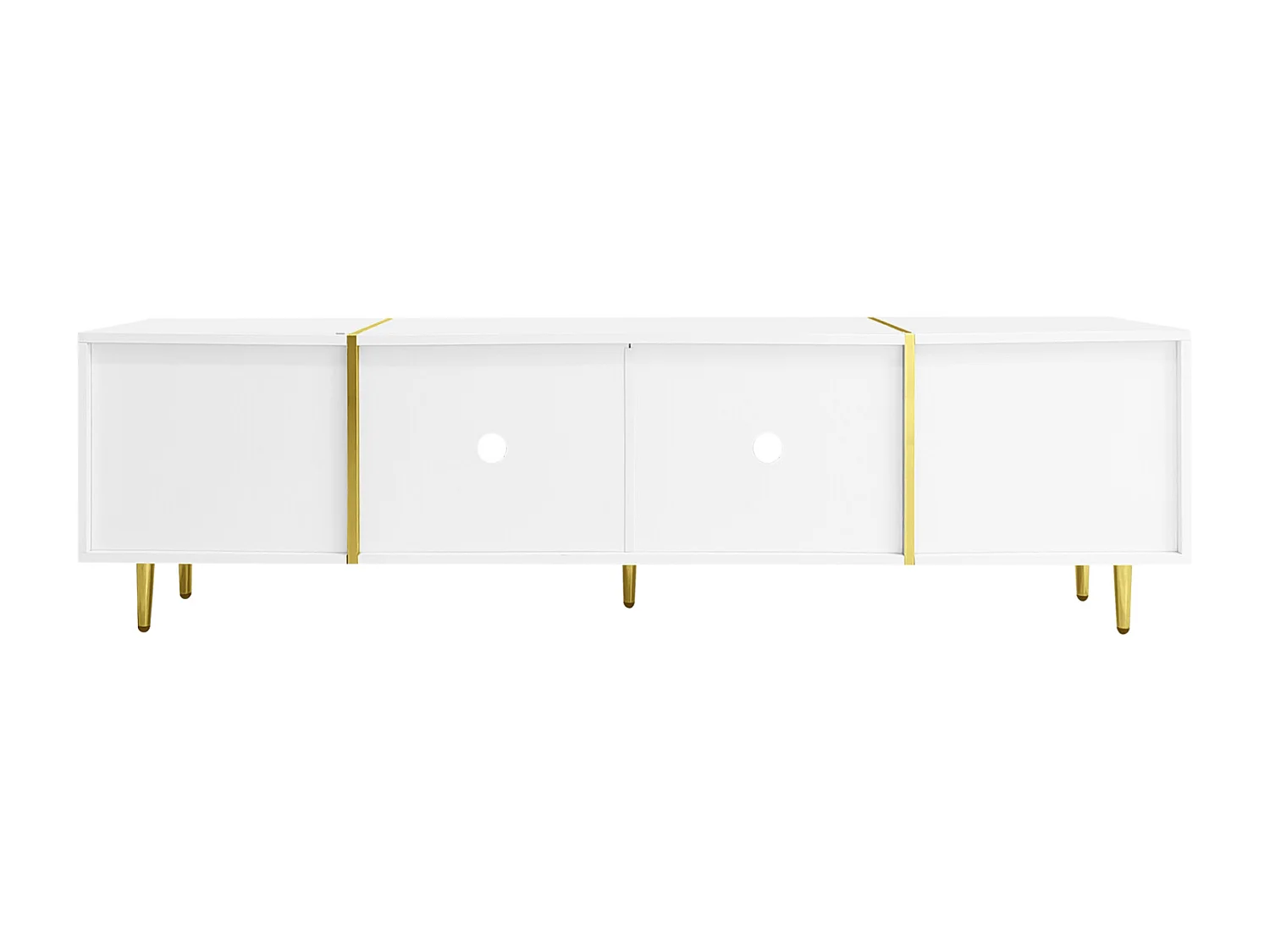 Set porta TV Brilliance e tavolino moderno, armadietti, bianco