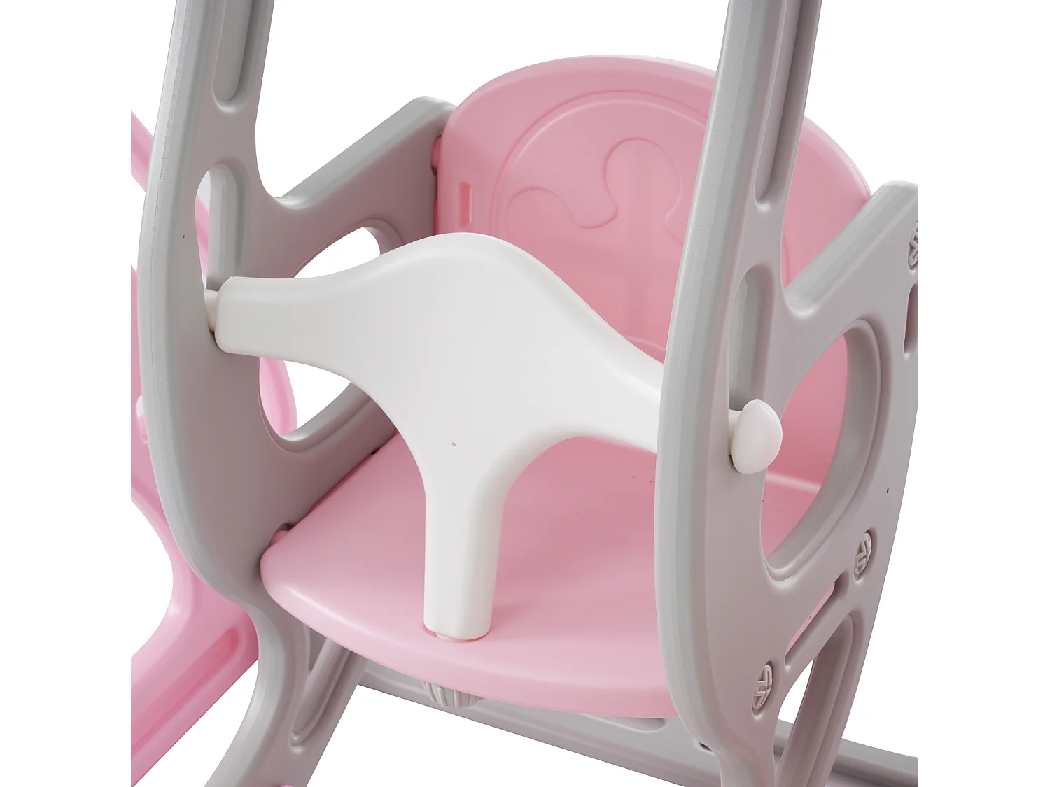 4 in 1 Kinderrutsche - Für Drinnen und Draußen geeignet - Mit Schaukel, Basketballgerüst, Rutsche, Leiter - Rosa