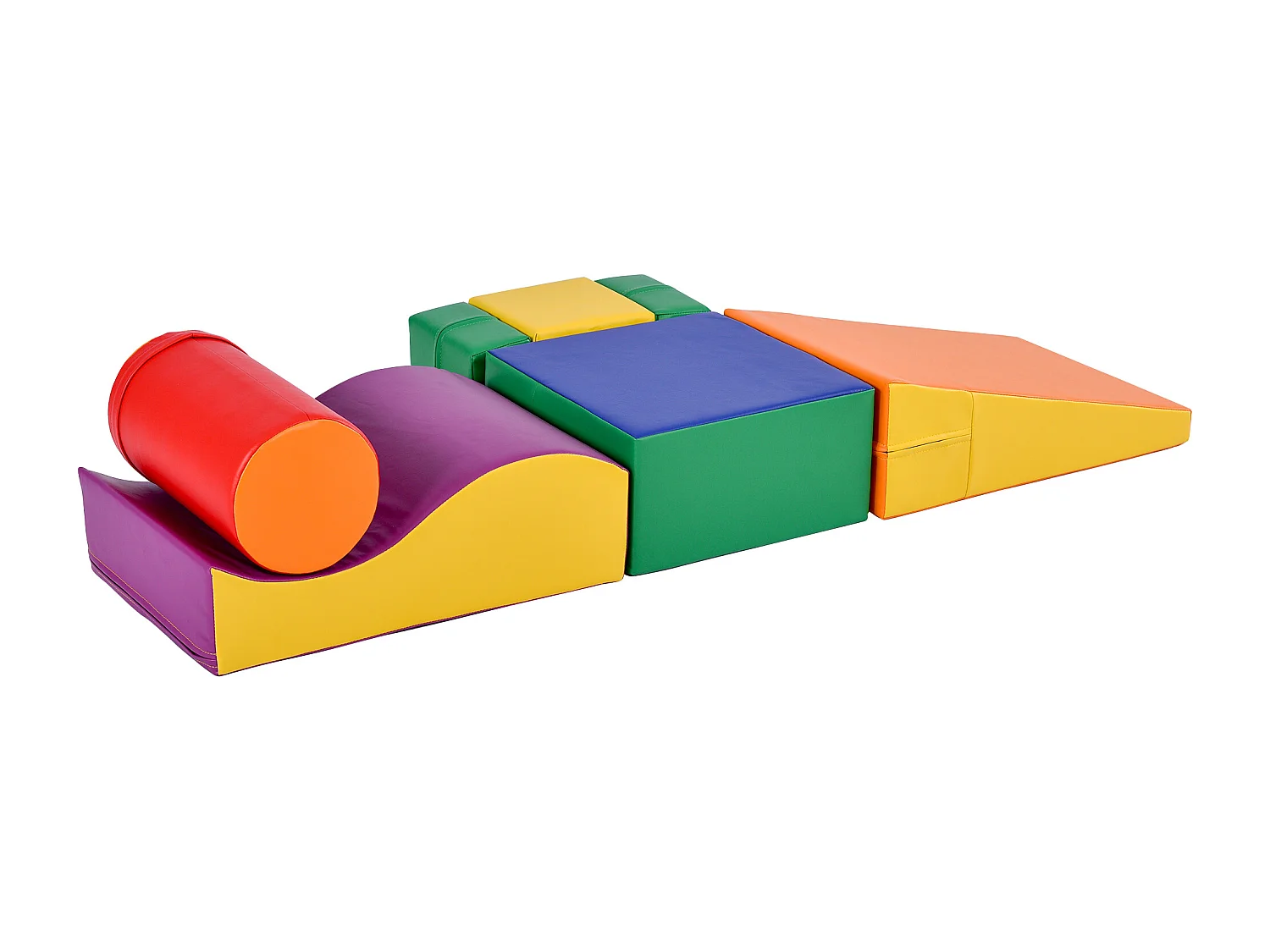 6 Stück Riesige weiche Bausteine Spielplatz, Lauf- und Klettermodule, PU - Orange