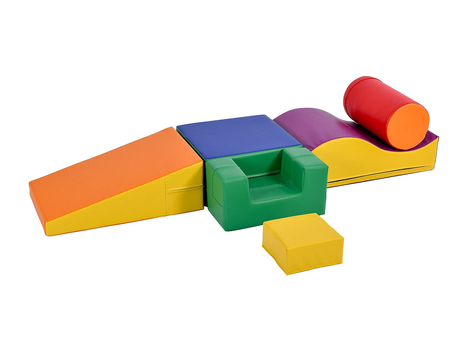 6 Pièces Aire de jeux Blocs De Construction Géants Souples , Modules Courir Et Grimper, PU - orange