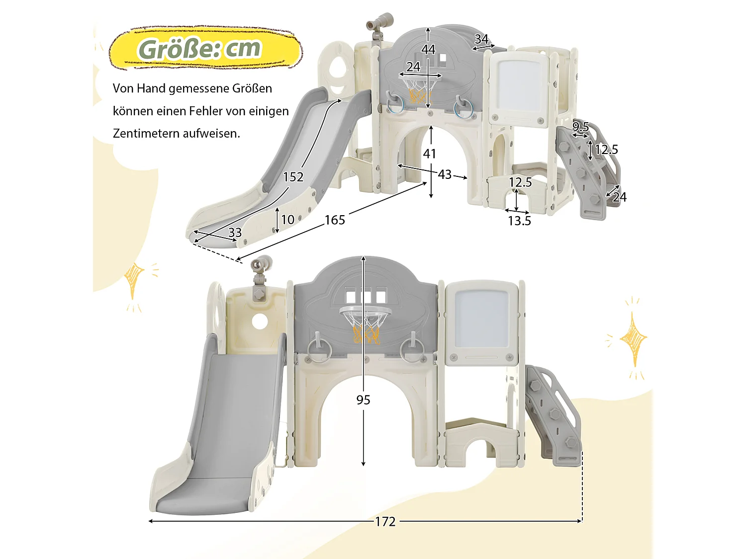 10 in 1 Kletterspielzeug für Kinder mit Rutsche, freistehend, Kletter- und Bohrspiel, grün
