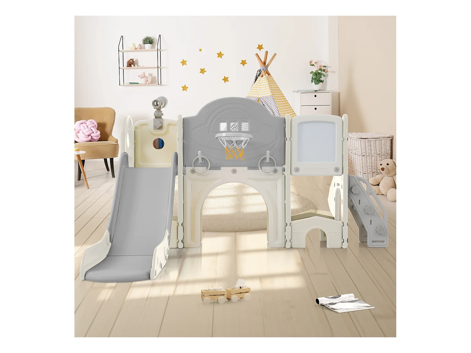 Jouet d'escalade pour enfants 10 en 1 avec toboggan, autoportant, escalade, jeu de forage,  vert