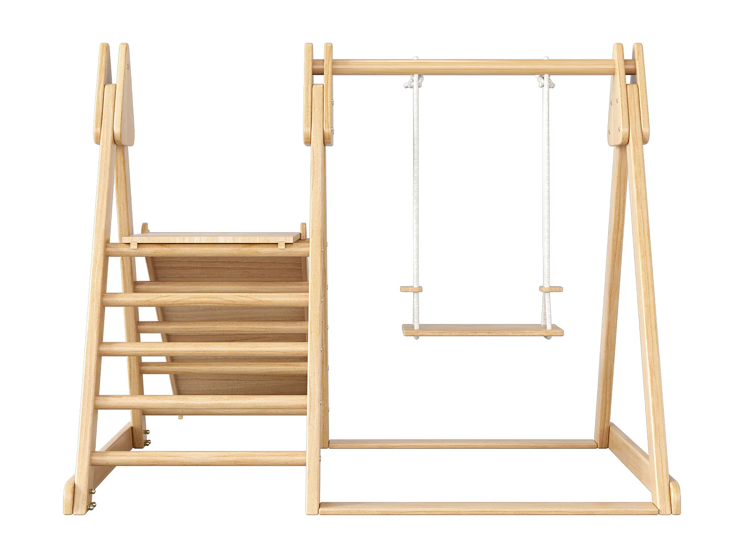 Giocattolo per bambini 3 in 1, giocattolo in legno con struttura per arrampicata, altalena e scivolo