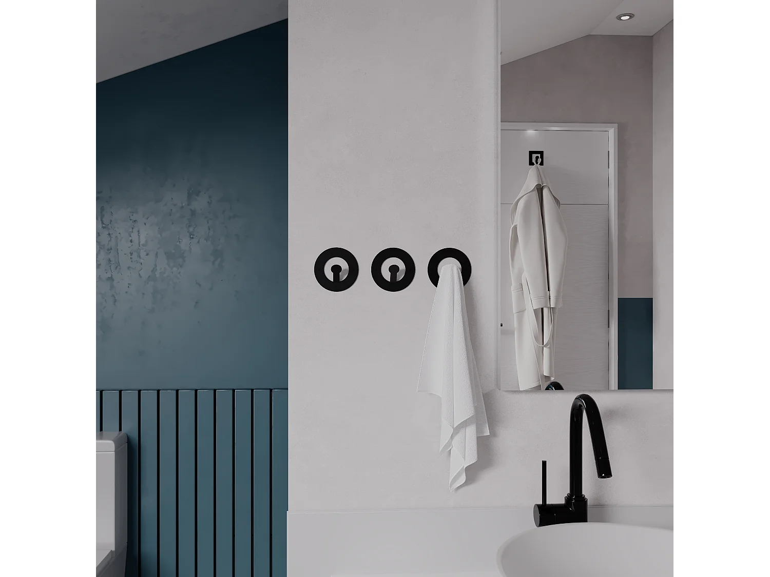 Wandhaken KALY rund 3er Set