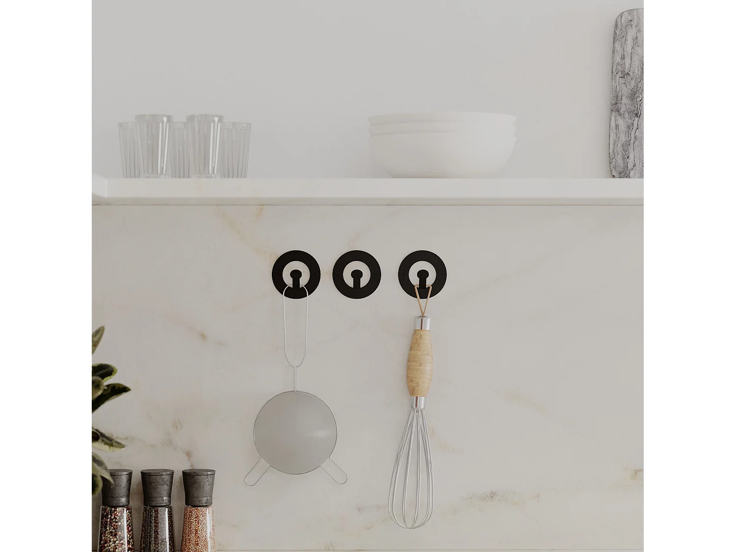 Wandhaken KALY rund 3er Set