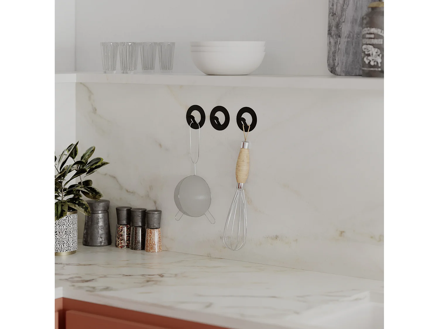 Wandhaken KALY rund 3er Set