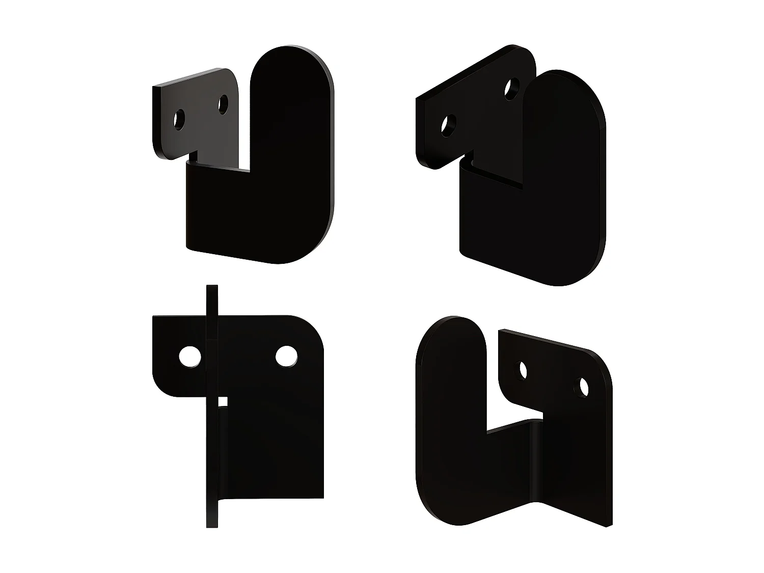 Decortie Zwart 3.4x3.2x4.2cm Muurhaken Drieling Set Metaal Kapstokhaak Luxa