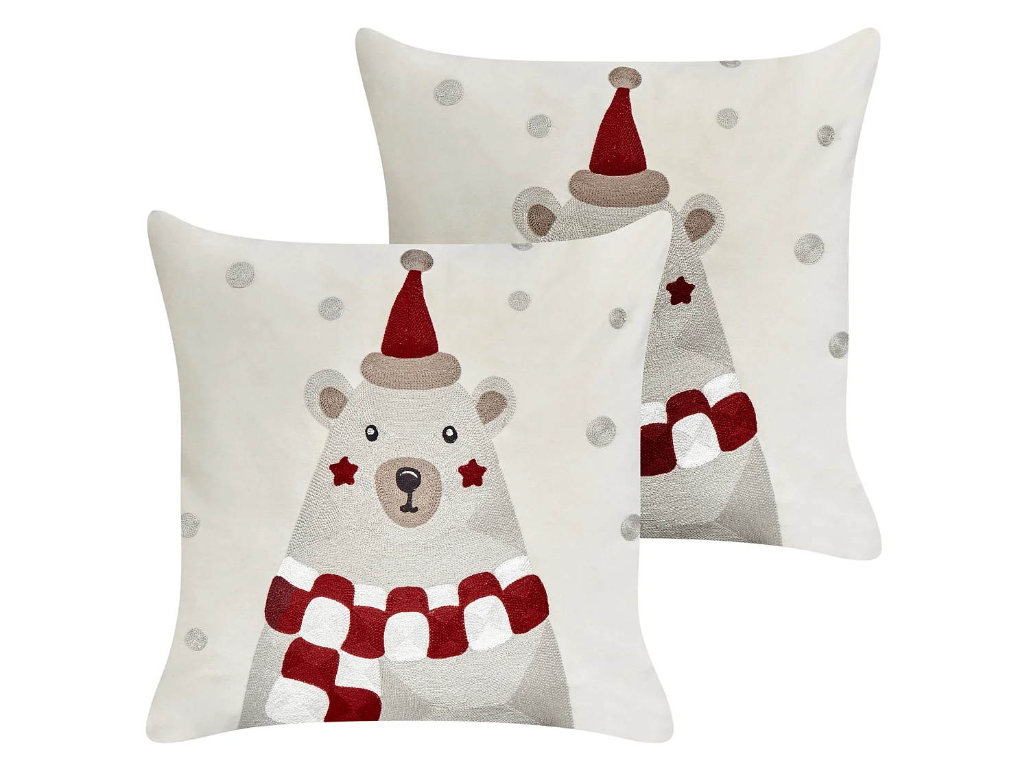 Set of 2 Decorative Cushions JELLIES Velvet 45 x 45 cm Off-White
