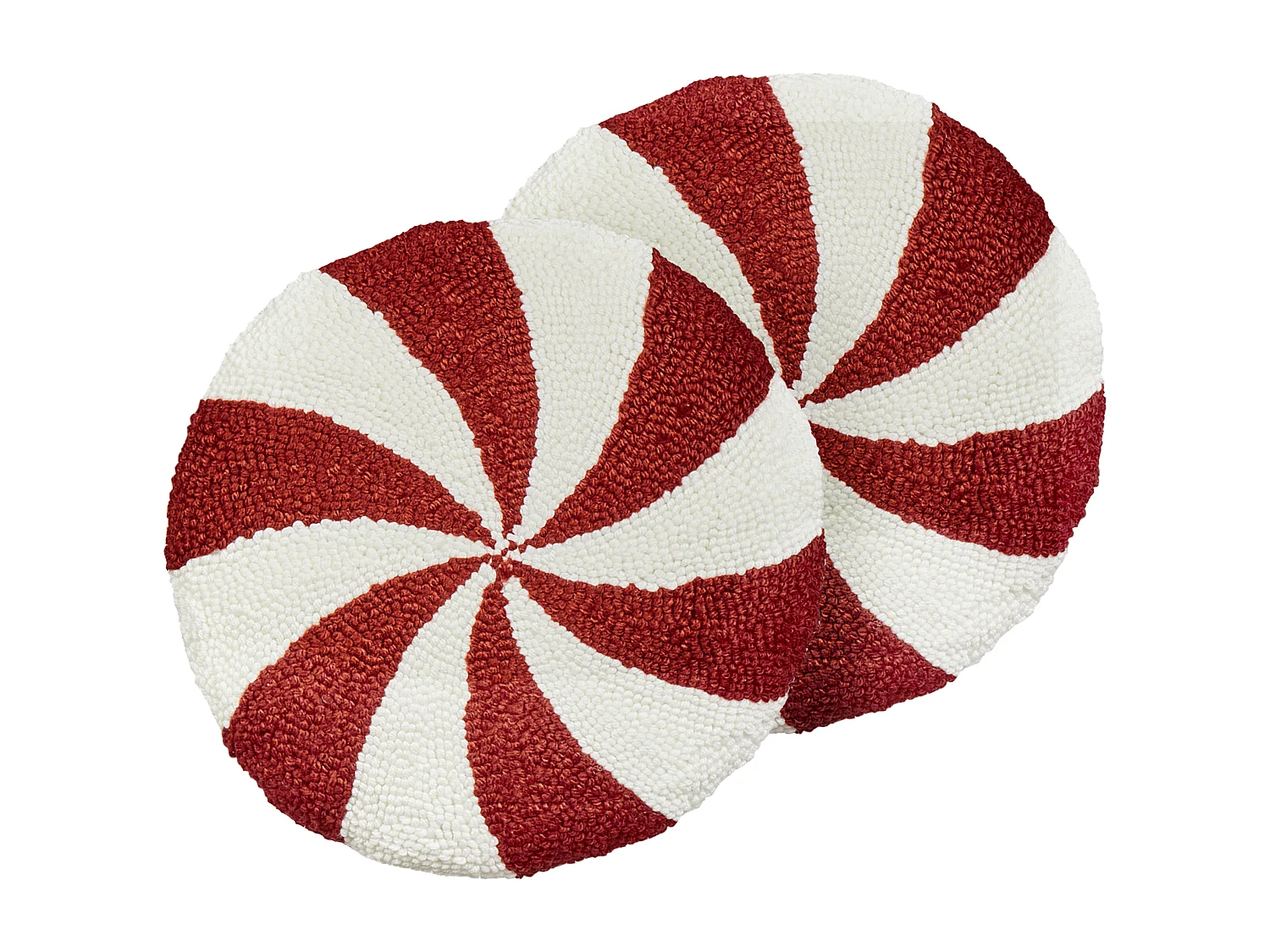 Sierkussen set van 2 rood/wit ⌀ 40 cm SWIRL CANDY