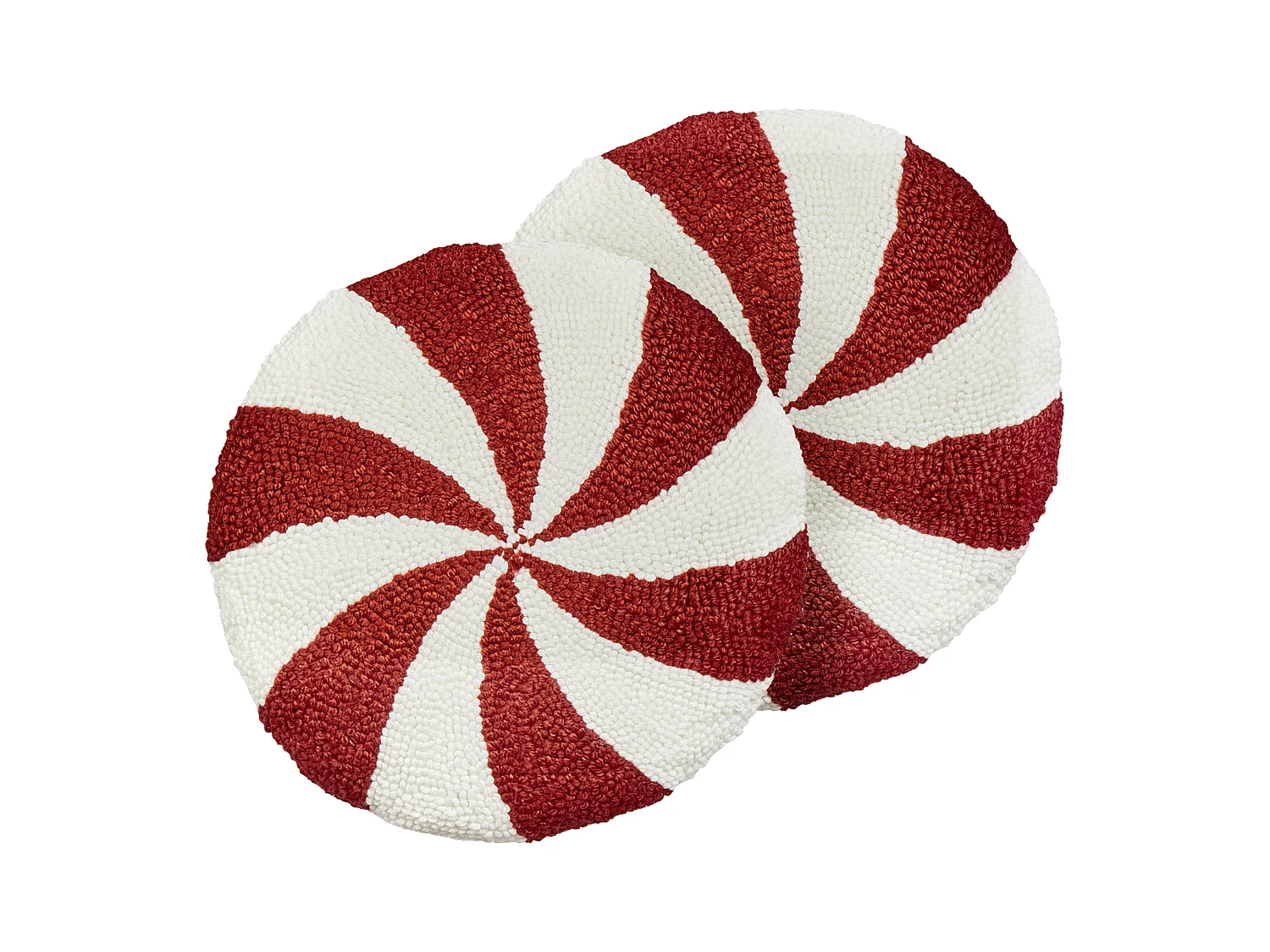Lot de 2 coussins décoratifs SWIRL CANDY Bouclé 40 x 40 cm Rouge