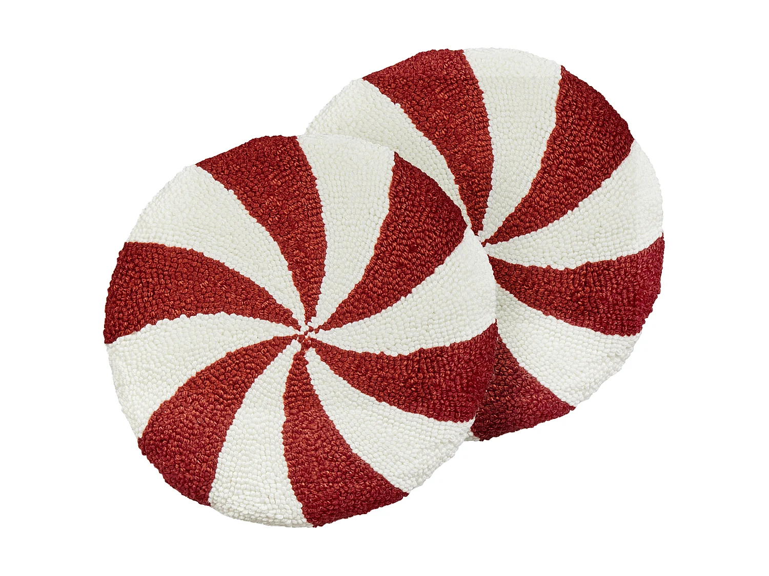 Lot de 2 coussins ⌀ 40 cm rouge et blanc SWIRL CANDY
