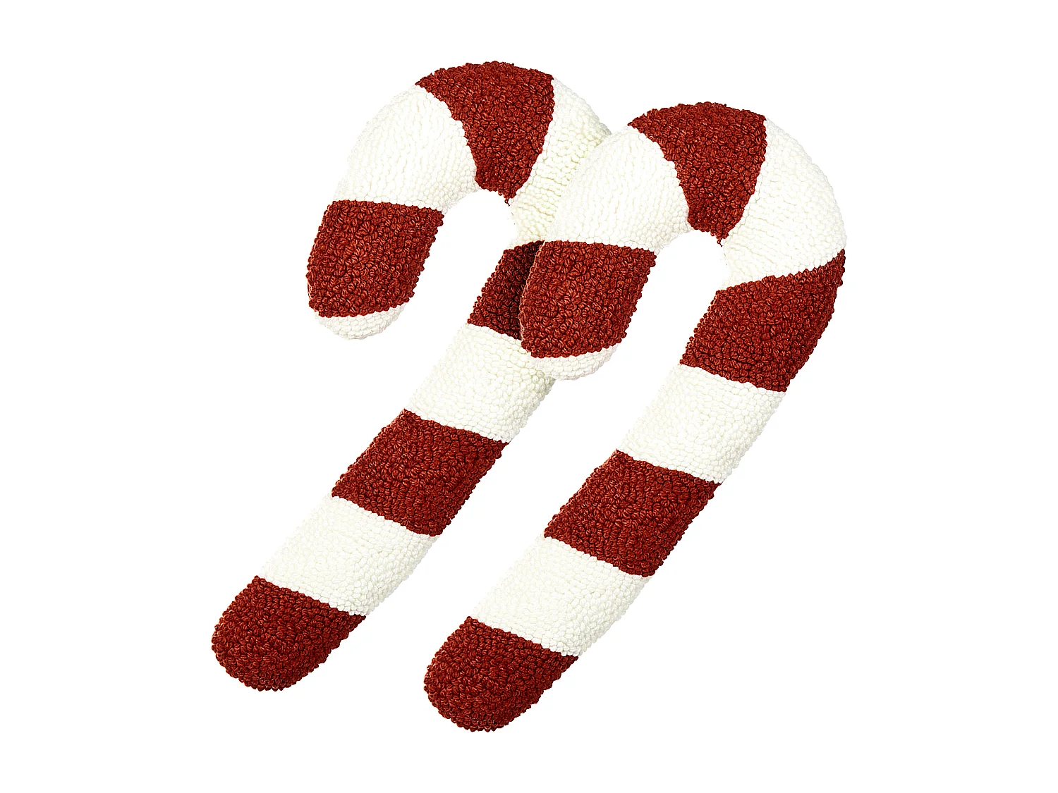 Dekokissen 2er Set CANDY CANE Bouclé 22 x 55 cm Rot Weihnachtsmotiv