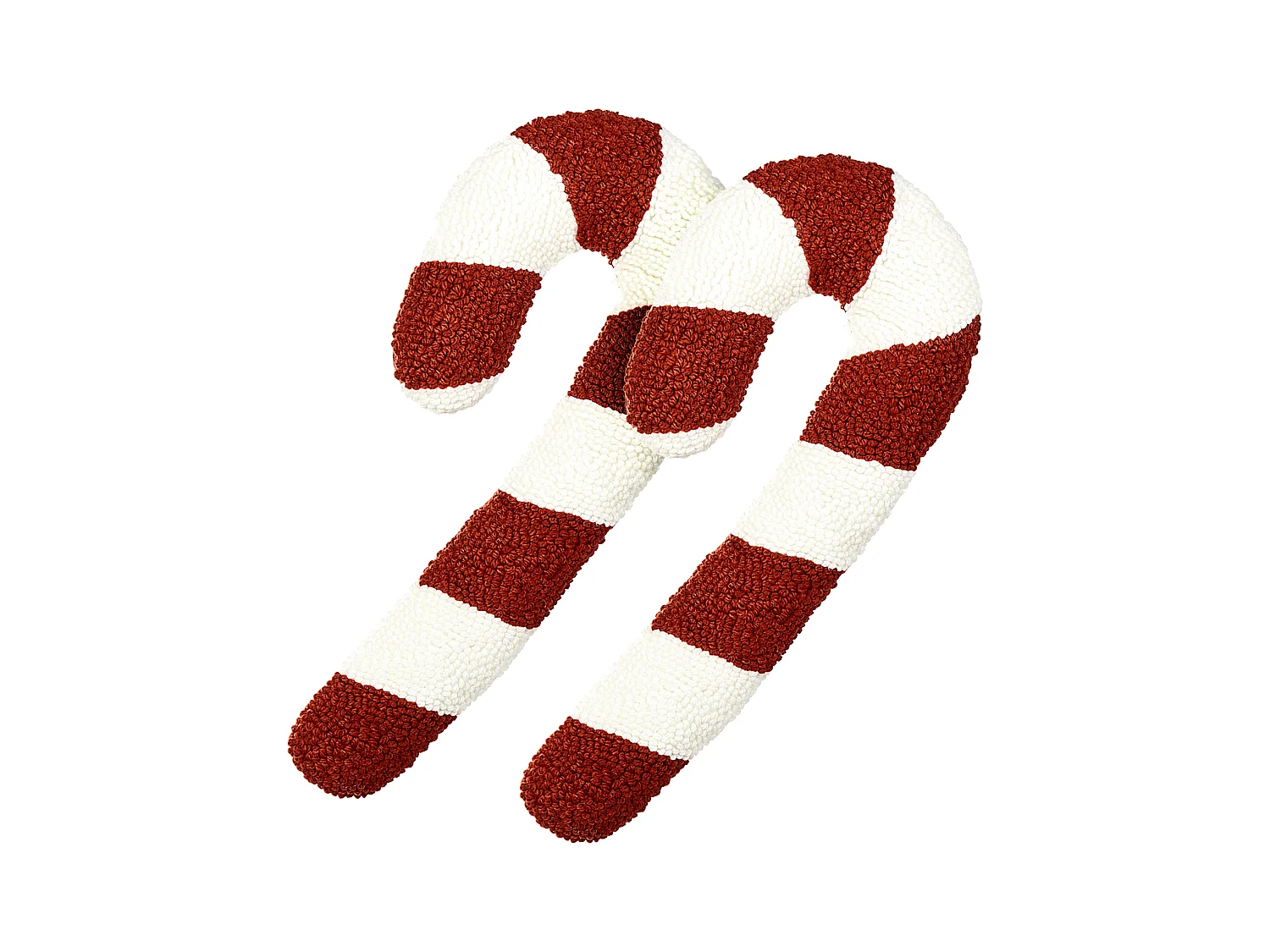 Lot de 2 coussins décoratifs CANDY CANE Bouclé 22 x 55 cm Rouge Motif de Noël