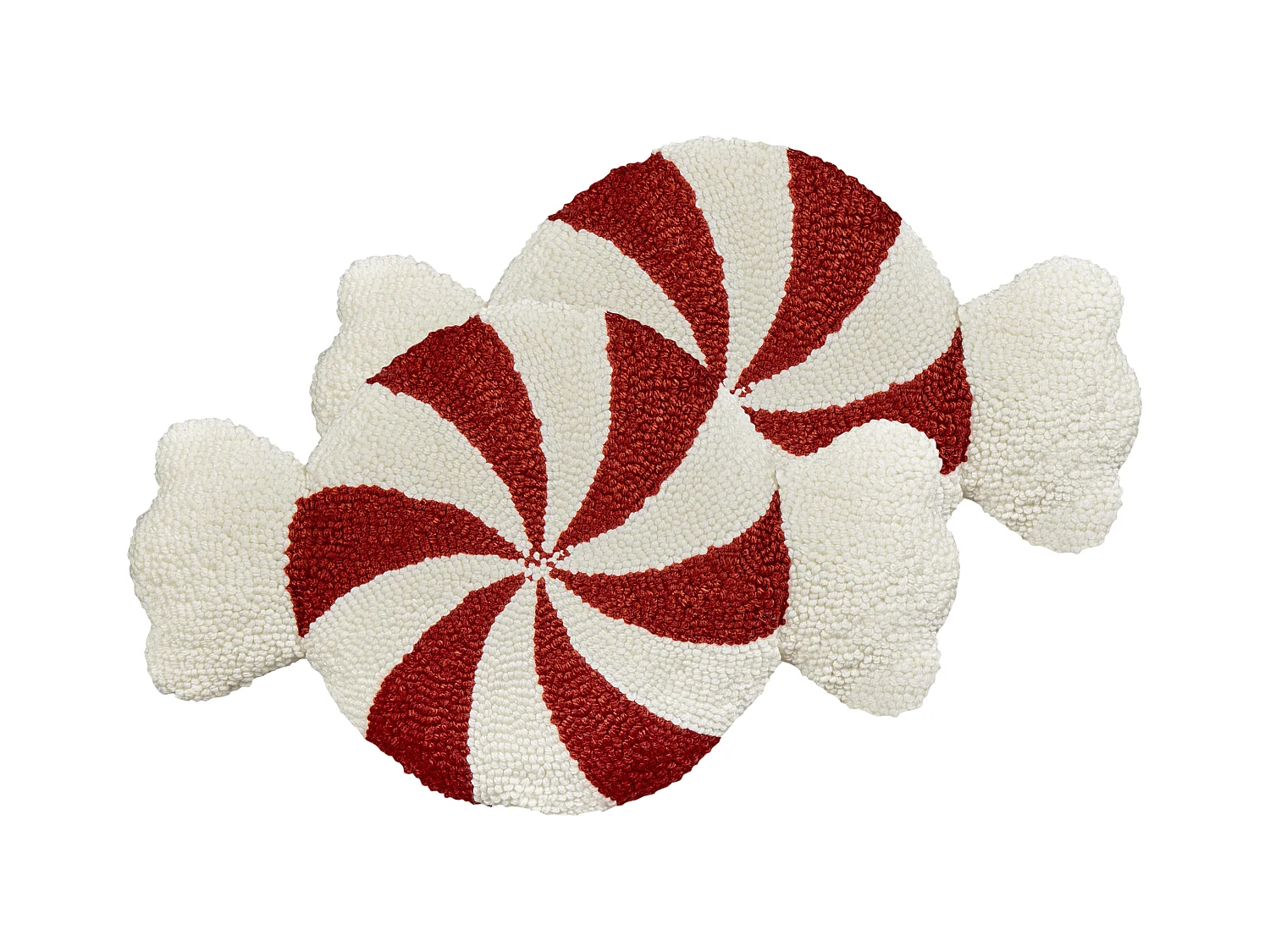 Lot de 2 coussins décoratifs SPIRAL CANDY Bouclé 35 x 58 cm Blanc Motif de Noël