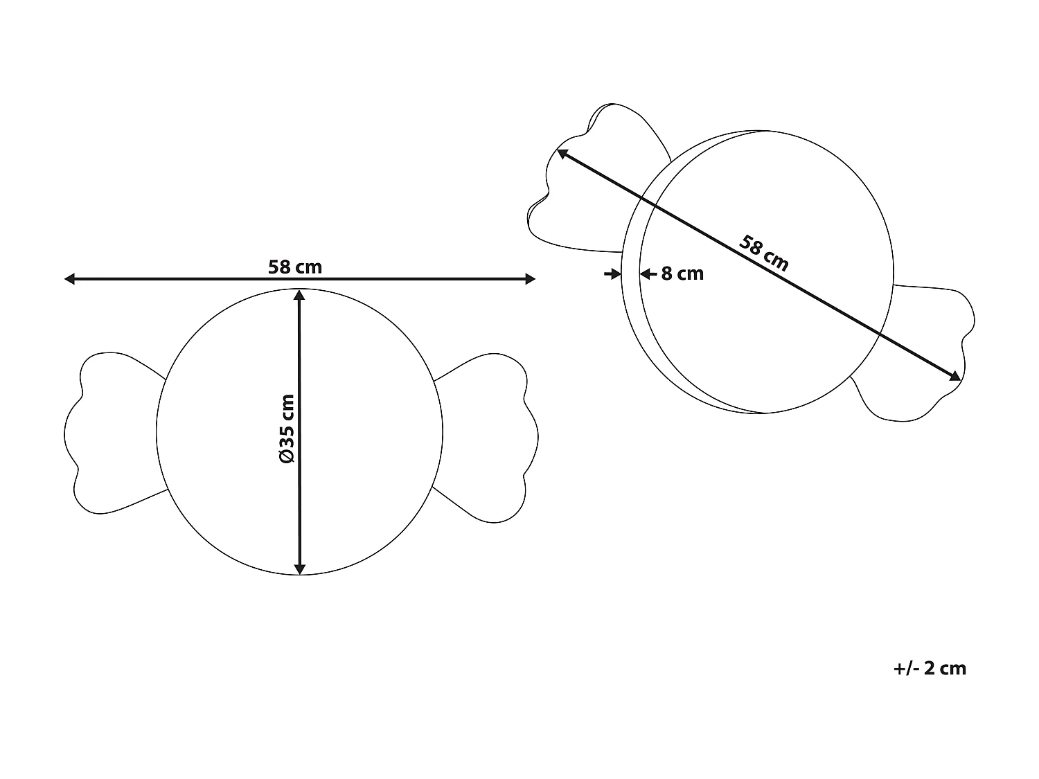 Lot de 2 coussins décoratifs SPIRAL CANDY Bouclé 35 x 58 cm Blanc Motif de Noël