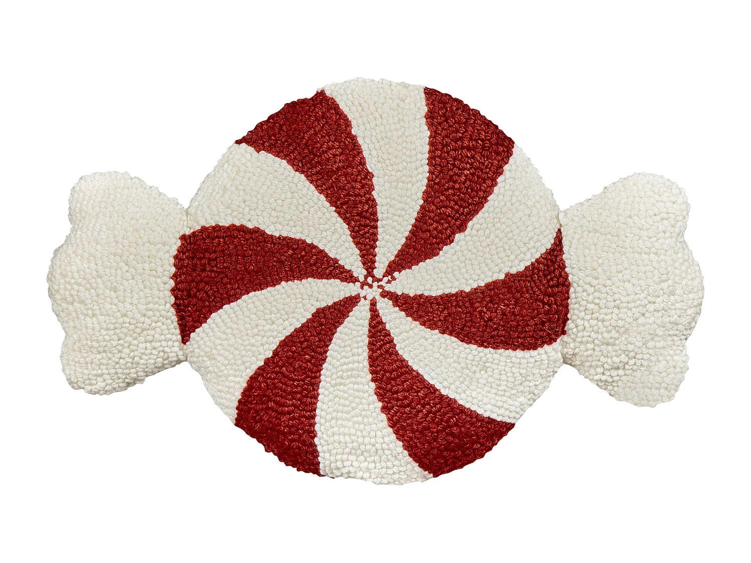 Lot de 2 coussins décoratifs SPIRAL CANDY Bouclé 35 x 58 cm Blanc Motif de Noël