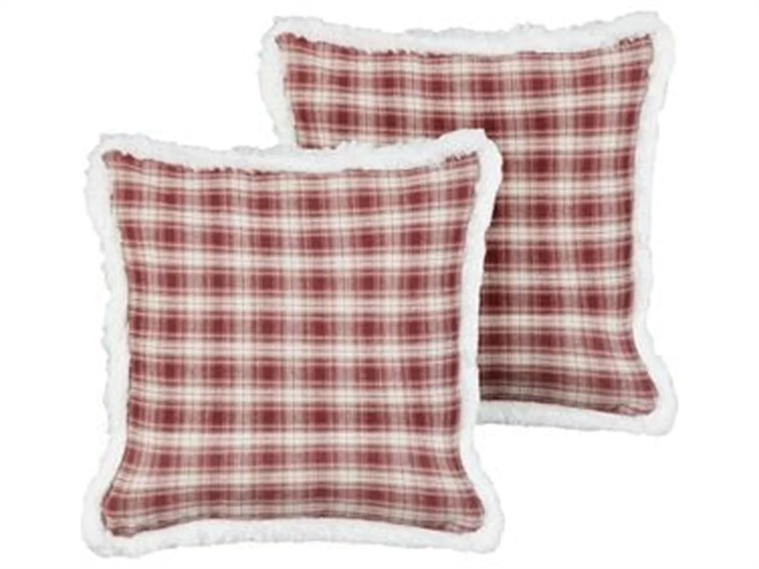 Set van 2 decoratieve kussens BROOKIES 45 x 45 cm Donkerrood Kerst patroon