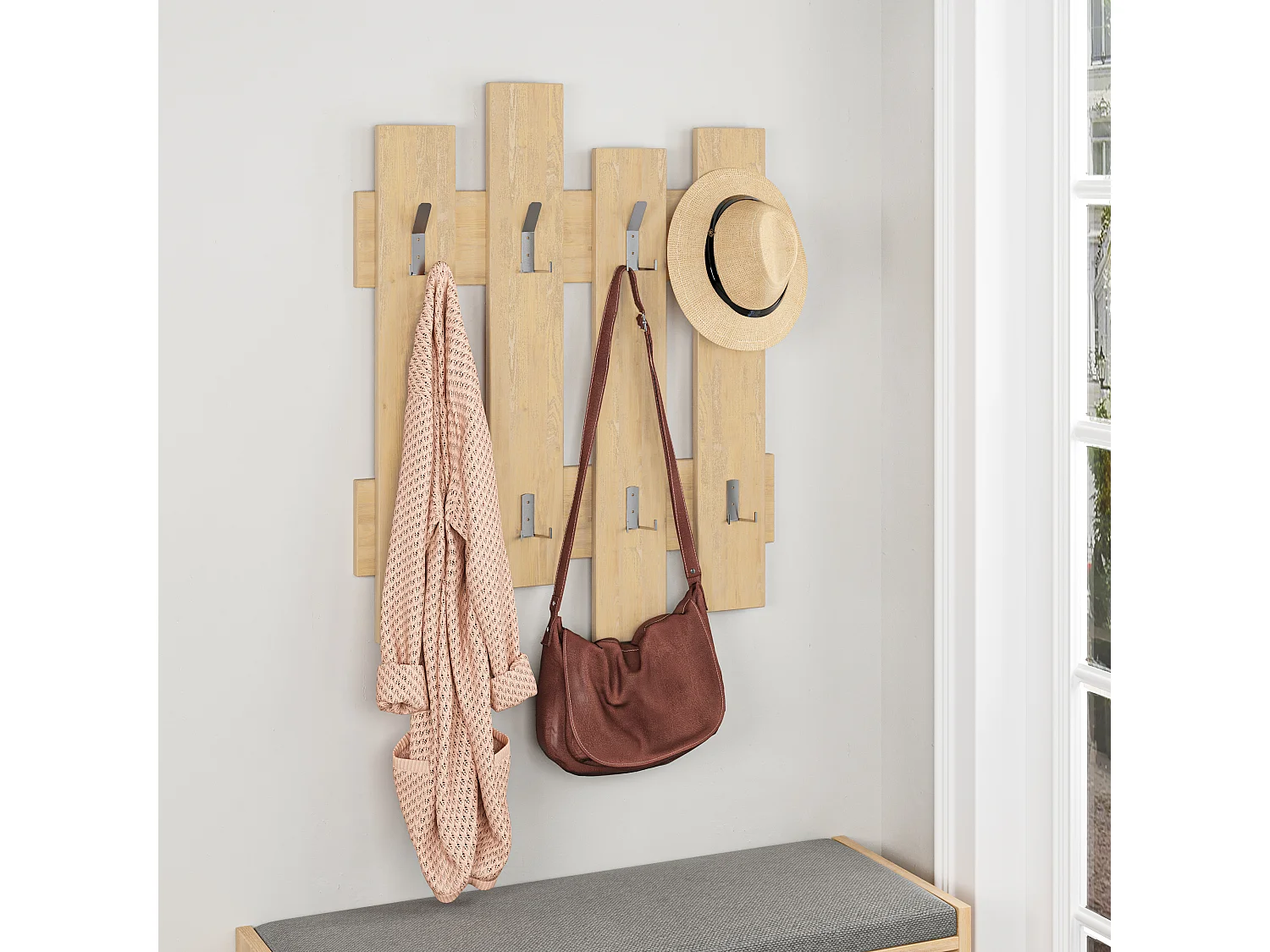 Wandgarderobe WAVE -Weiß, 64x81x4