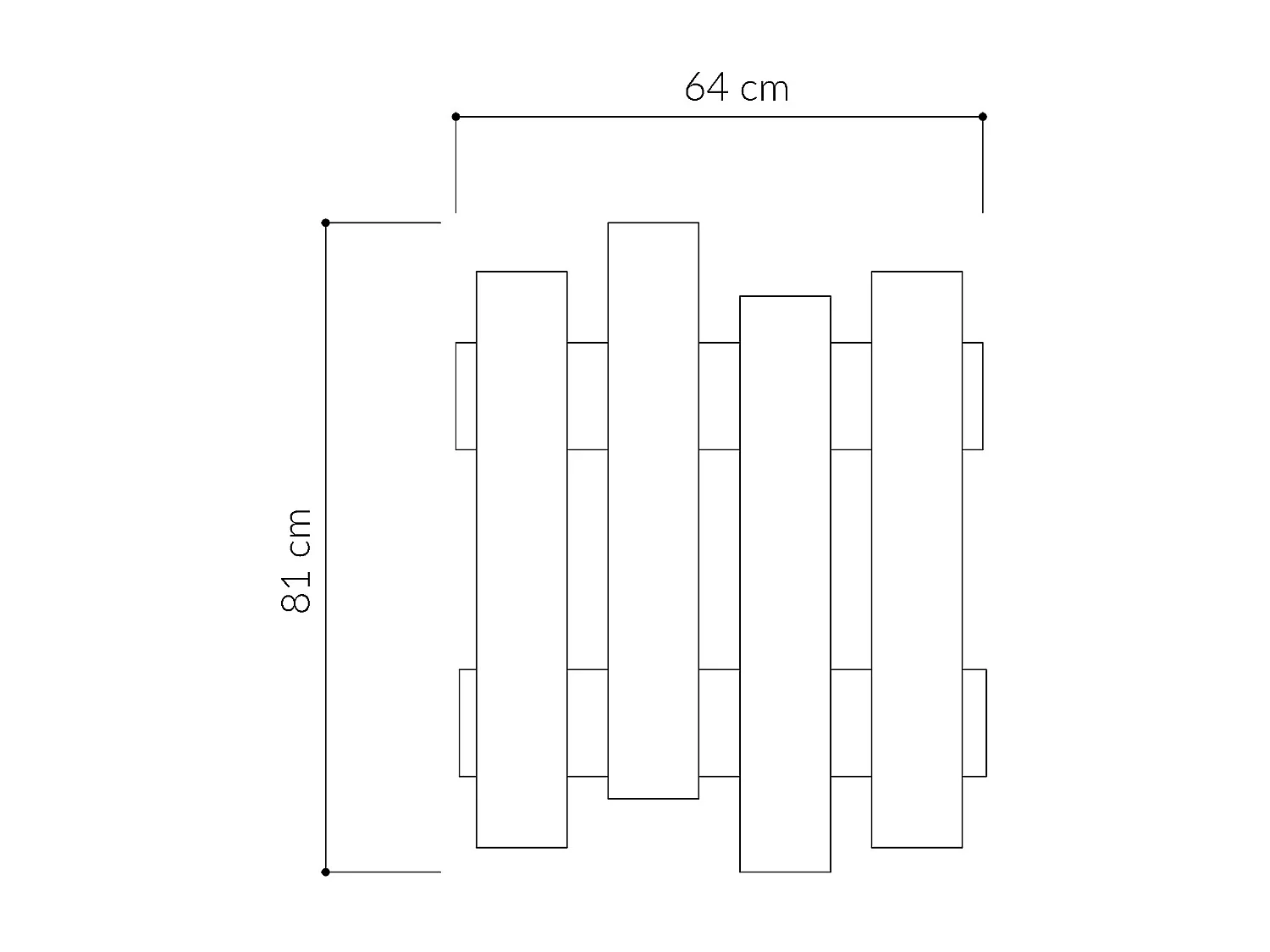 Wandgarderobe WAVE -Weiß, 64x81x4
