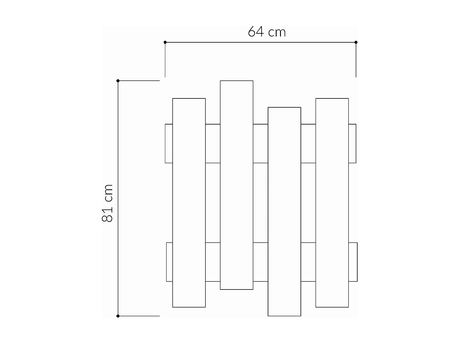 Wandgarderobe WAVE -Weiß, 64x81x4