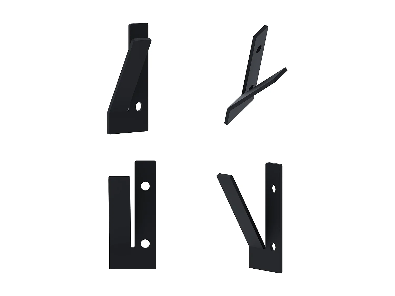 Decortie Noir 3.1x2.6x6cm Crochets muraux Triptyque Set Métal Crochet de manteau Nora