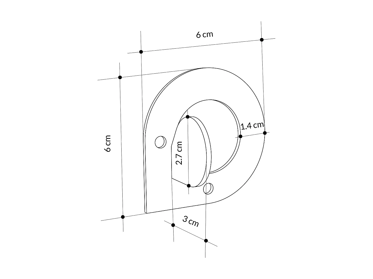 Decortie Zwart 3.2x6x6cm Muurhaken Drieluik Set Metaal Kapstokhaak Pino