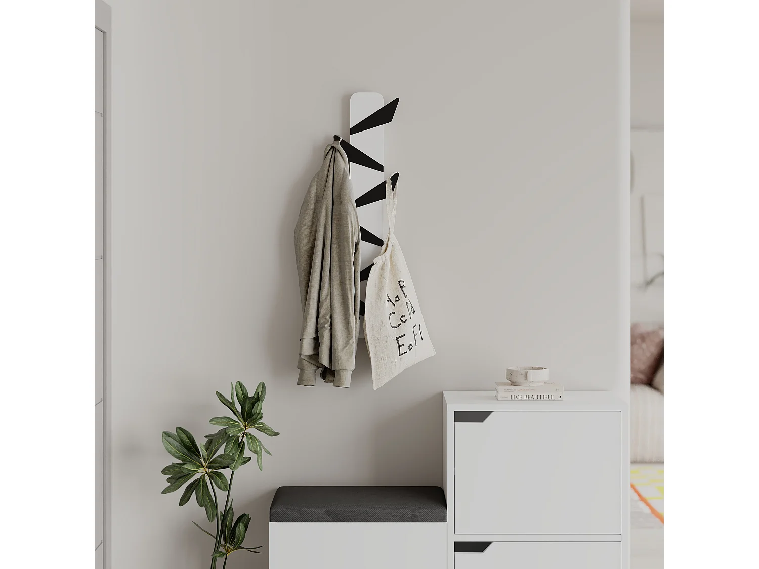 Wandgarderobe Alesta Weiß