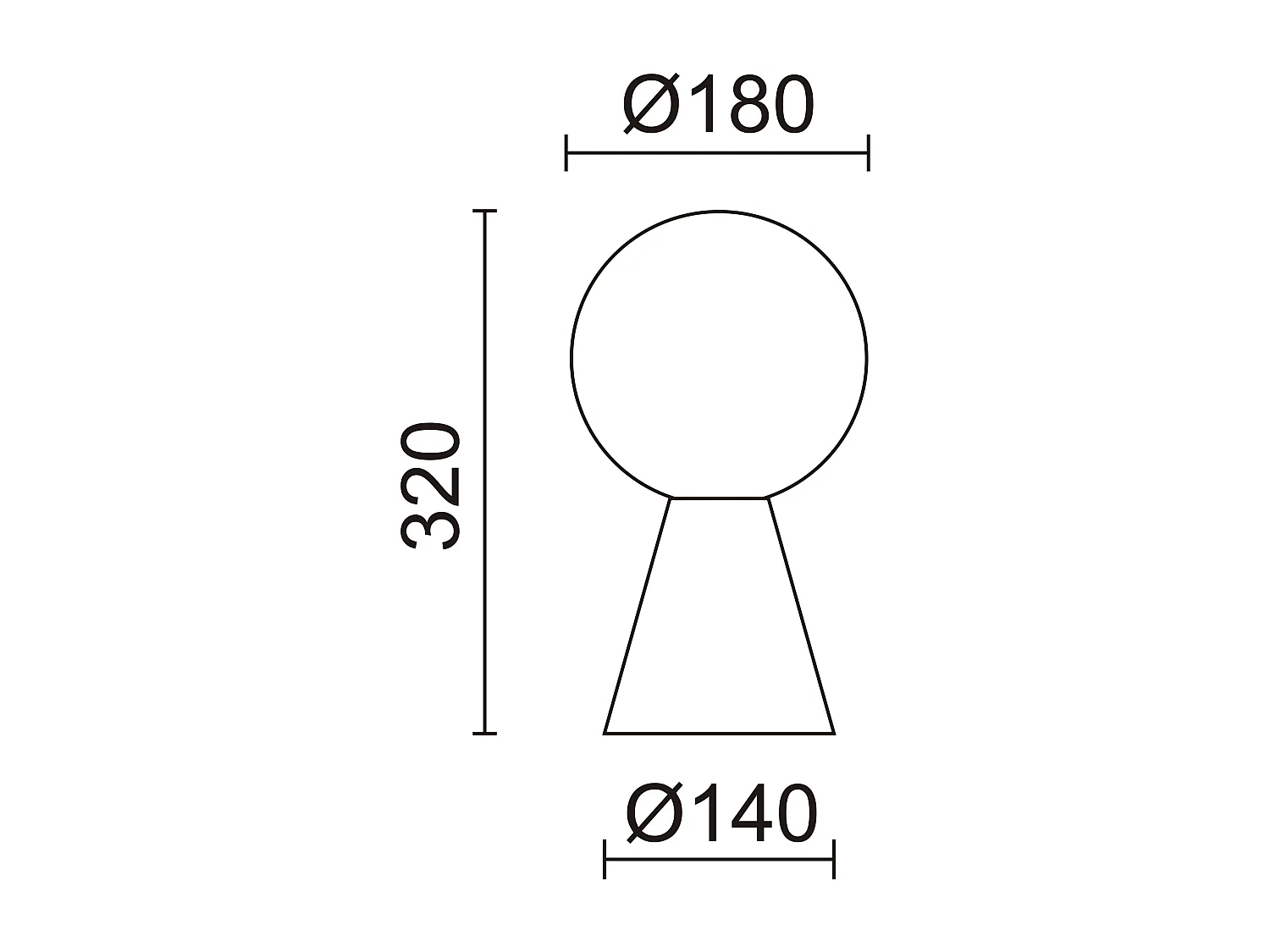 Lampe de table GÉOMÉTRIQUE style moderne et élégant-Hauteur 32 cm-G9 LED 5W-forme pyramidale-câble 1,5 mètre, on&off, tête sphérique-bois et verre-IP30-blanc