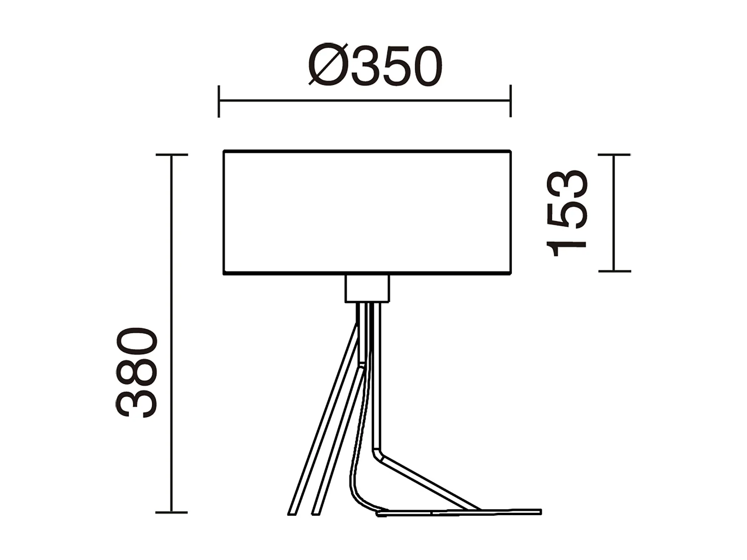 DIAGONAL tafellamp moderne stijl - Hoogte 38 cm - kunststof lampenkap ø35 cm - aan&uit - 1,5 m kabel E27 13W - staal en koper - IP20 - binnen