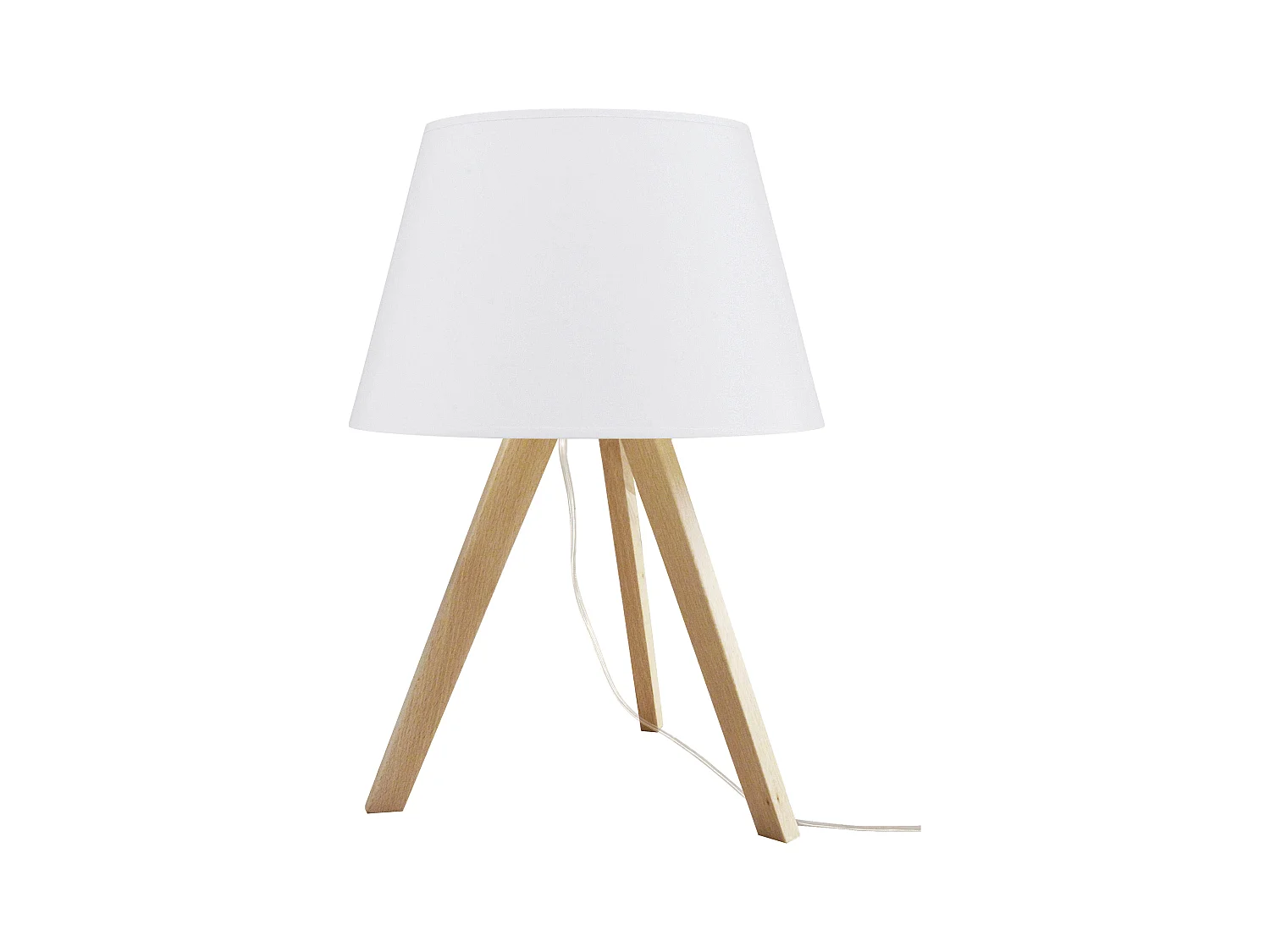 Lampe de table classique Lars-h 48 cm x P. ø20 cm-e27 60w-sur&off-bois- blanc