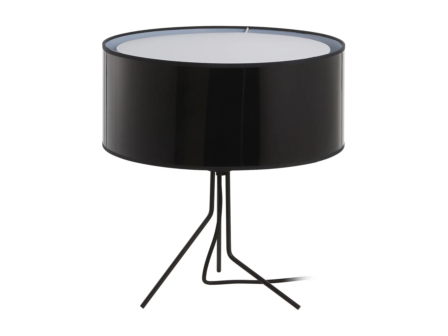Lampe de table Diagonale moderne- h38cm x d.ø35cm-on&off-e27 13w-acier,noir-ip20