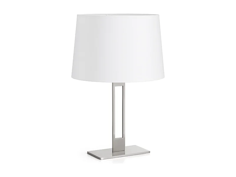 Lámpara de mesa  CLASSICAL estilo clásico- Alt.55,5 cm-interior- acero/blanco- on/off-  cable 2M- pantalla Ø30- E27- IP20