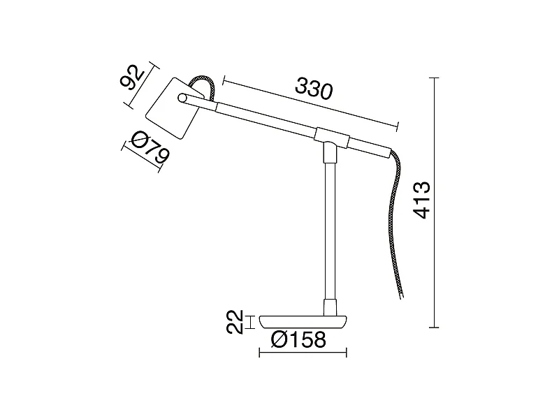 Tischleuchte BRANCH aus Holz und Stahl – H 41,3 cm – IP20, 2 m Kabel – an/aus – gu10 – 9 W – schwarz