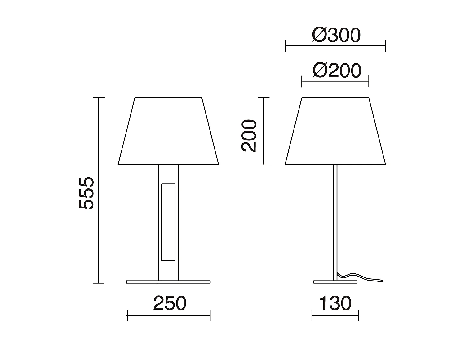 KLASSISCHE Tischlampe im klassischen Stil-Alt. 55,5 cm – innen – Stahl/Erde – ein/aus – 2 m Kabel – Schirm Ø30 – E27 – IP20