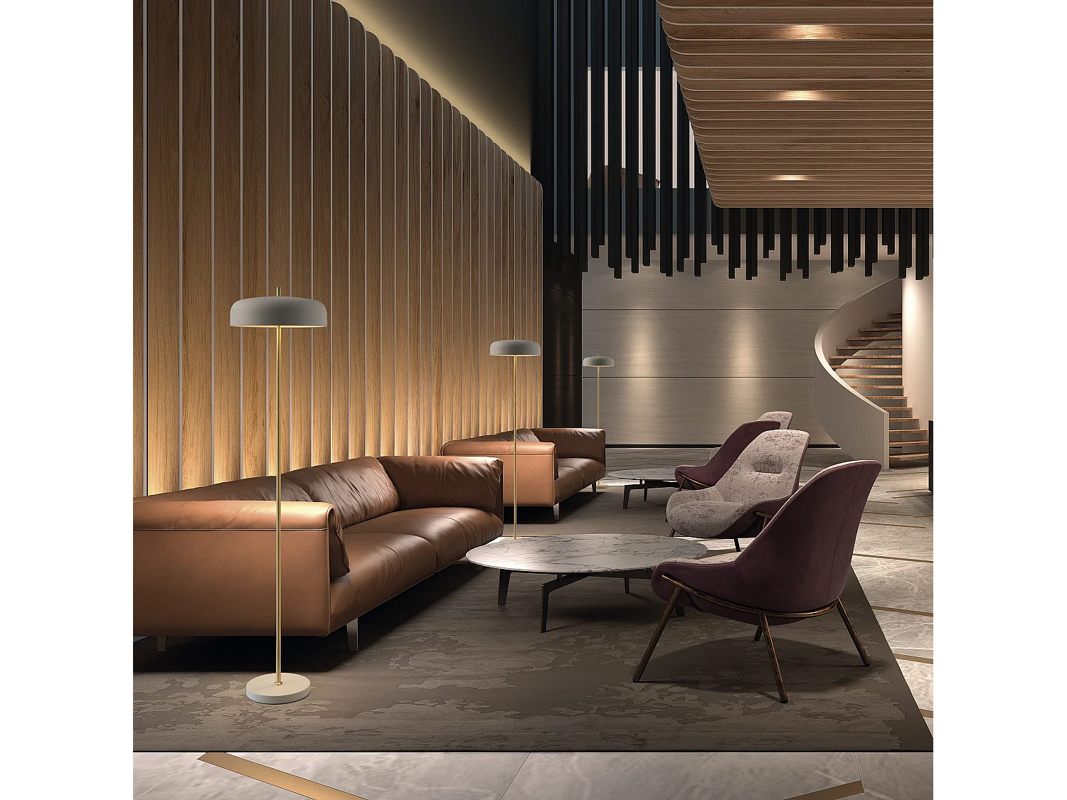 Lampe de table moderne Taichi-h45 cm-2x e27 40w -on&off -acier-blanc, or-ip20