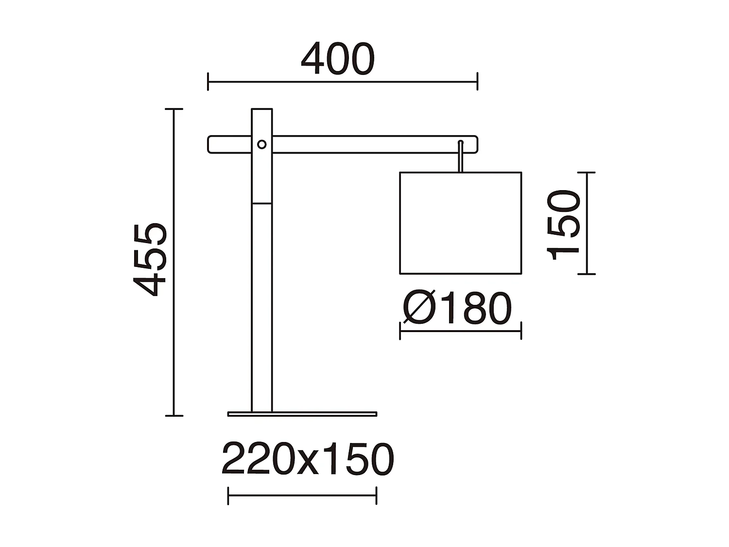 BRITTA moderne stijl tafellamp - Hoogte 45,5 cm - E27 60W - 90º graden - 2 meter kabel - aan&uit - staal en hout - zwart - witte katoenen lampenkap