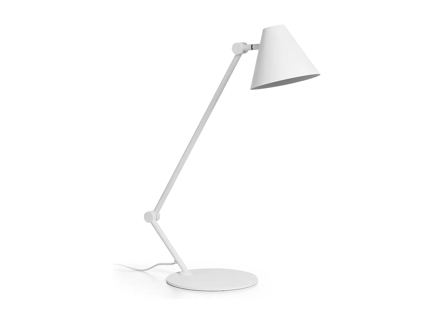 Lampada da tavolo moderna Mantis-d.ø15 cm-e27 40w-on&off-inclinabile 200º-acciaio,bianco-ip20