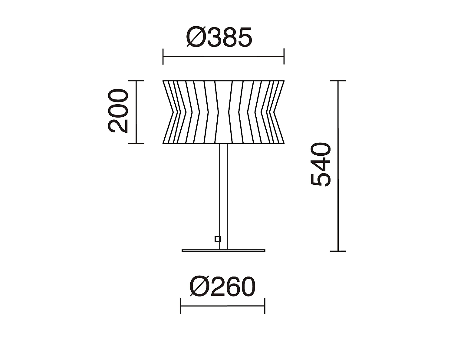 Candeeiro de mesa CORA estilo clássico - Altura 54 cm - E27 40W - candeeiro de fita plissada ø38,5 cm - cabo de 2 m - on&off - aço e preto - IP20